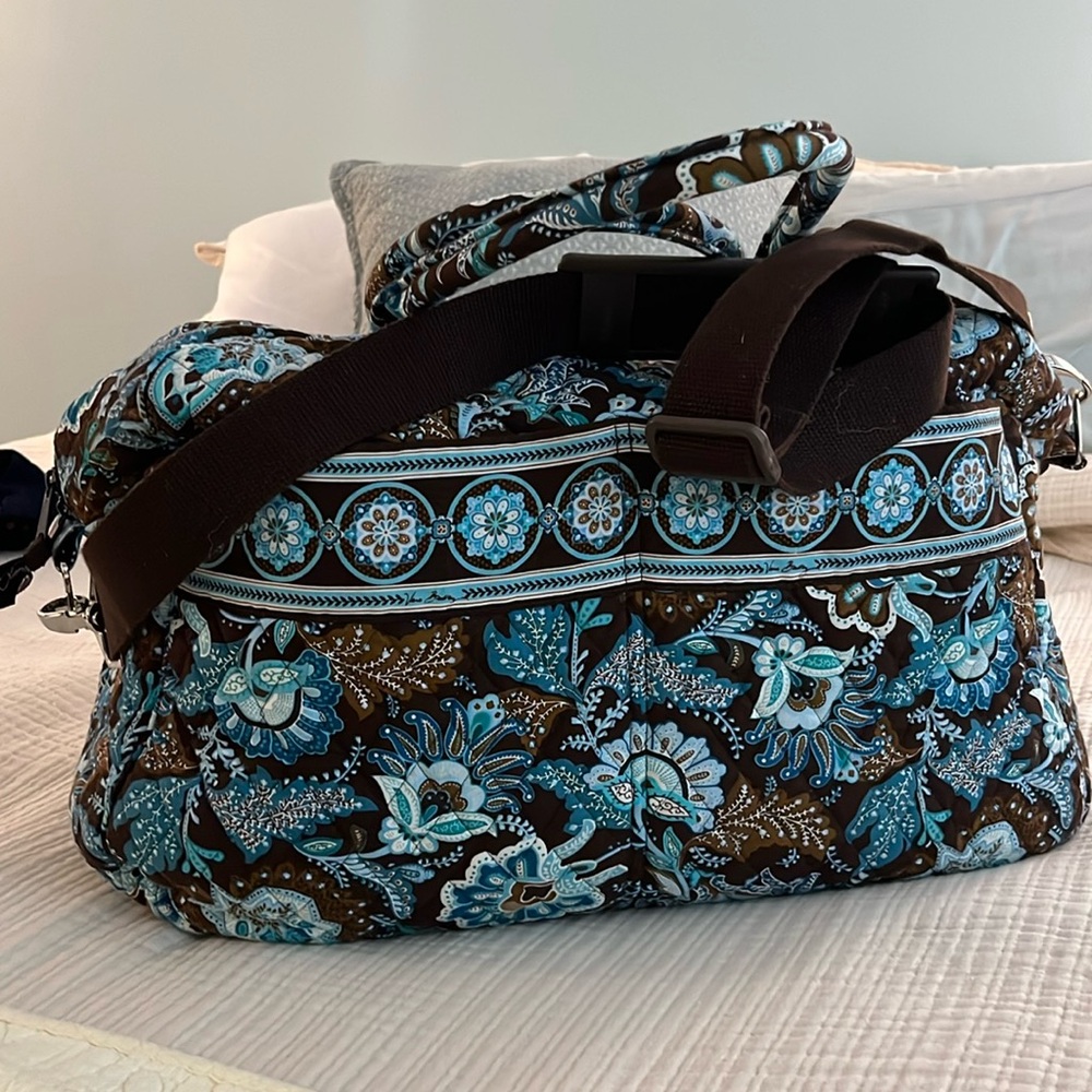 Vera Bradley VINTAGE Java Blue small weekender bag